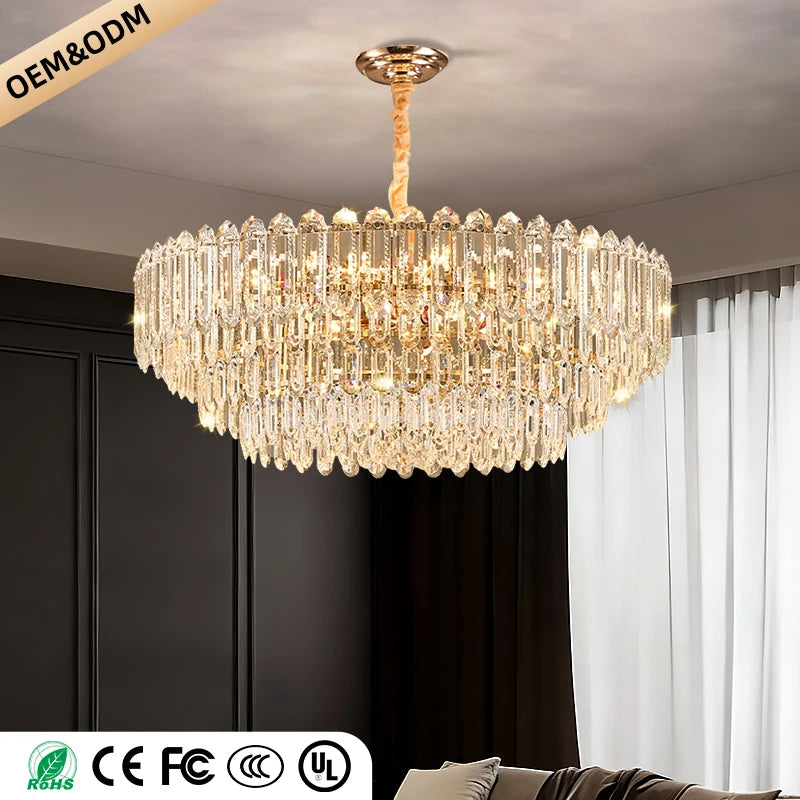 Modern LED Ceiling Pendant Lamp For Living Room Crystal Chandelier