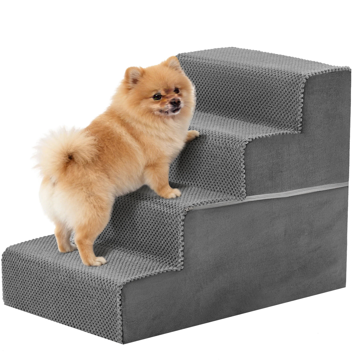 JHK Curved Foam Dog Stairs With Non Slip Pet Staircase