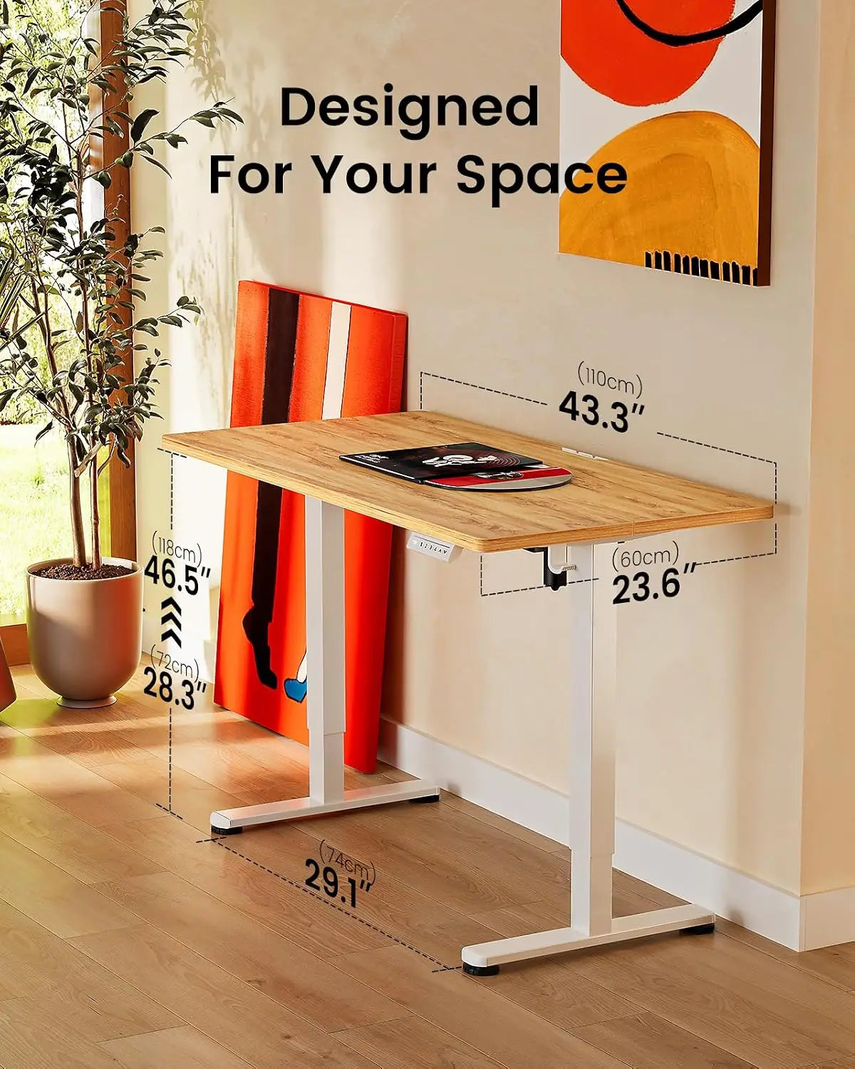 Height Adjustable Electric Standing Desk, 63 x 28 Inches Sit Stand up Desk, Memory Computer Home Office Desk