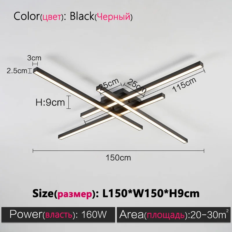 Siltlake LED Ceiling Lamp Square Chandelier Nordic Minimalist Design