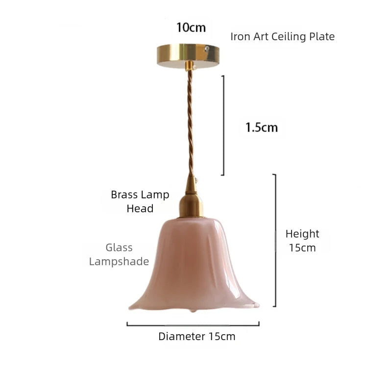 Nordic retro and simple glass chandelier, old Shanghai Republic of China bar counter restaurant bedroom bedside cafe chandelier