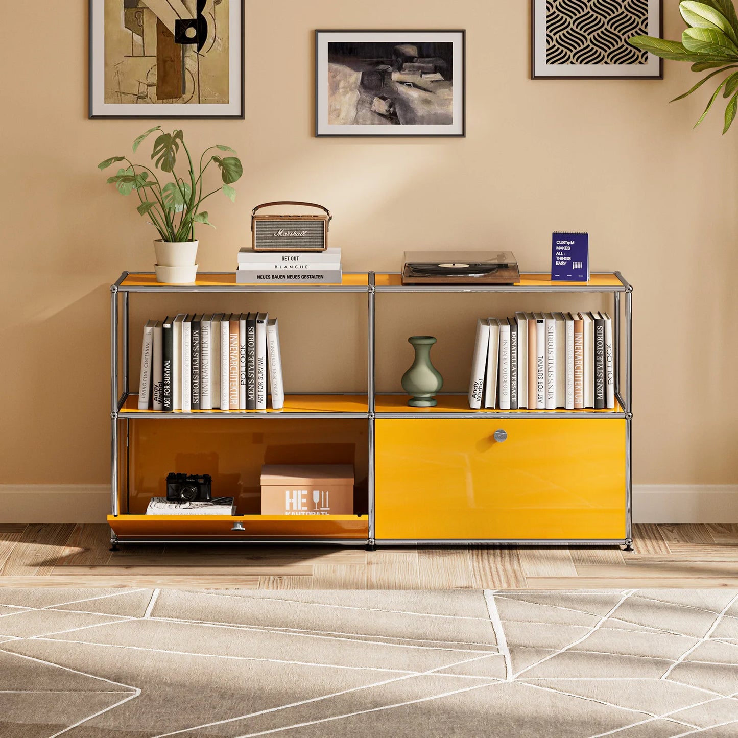 Furgle Modern Modular Metal Storage Cabinet Freestanding Sideboard