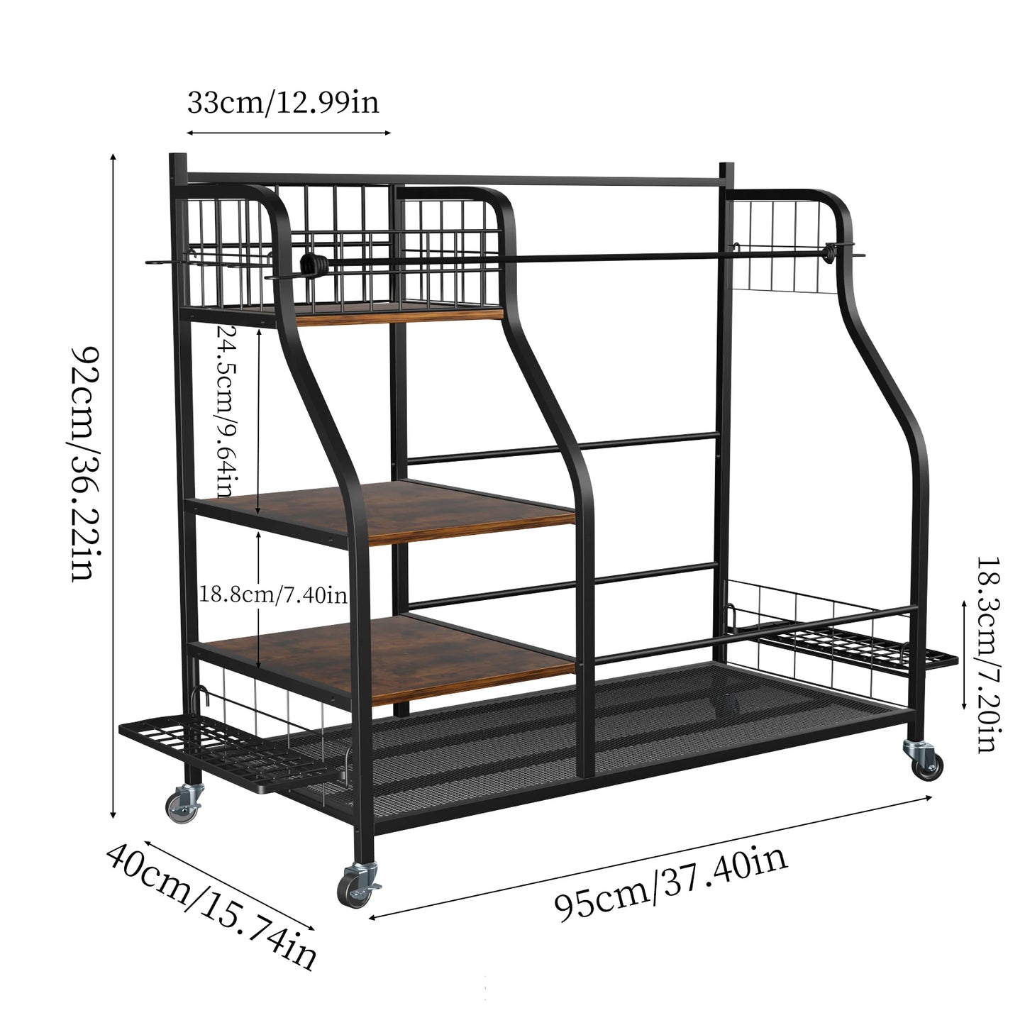 Rolling Golf Bags Storage Rack With Wheels For Sports Gear