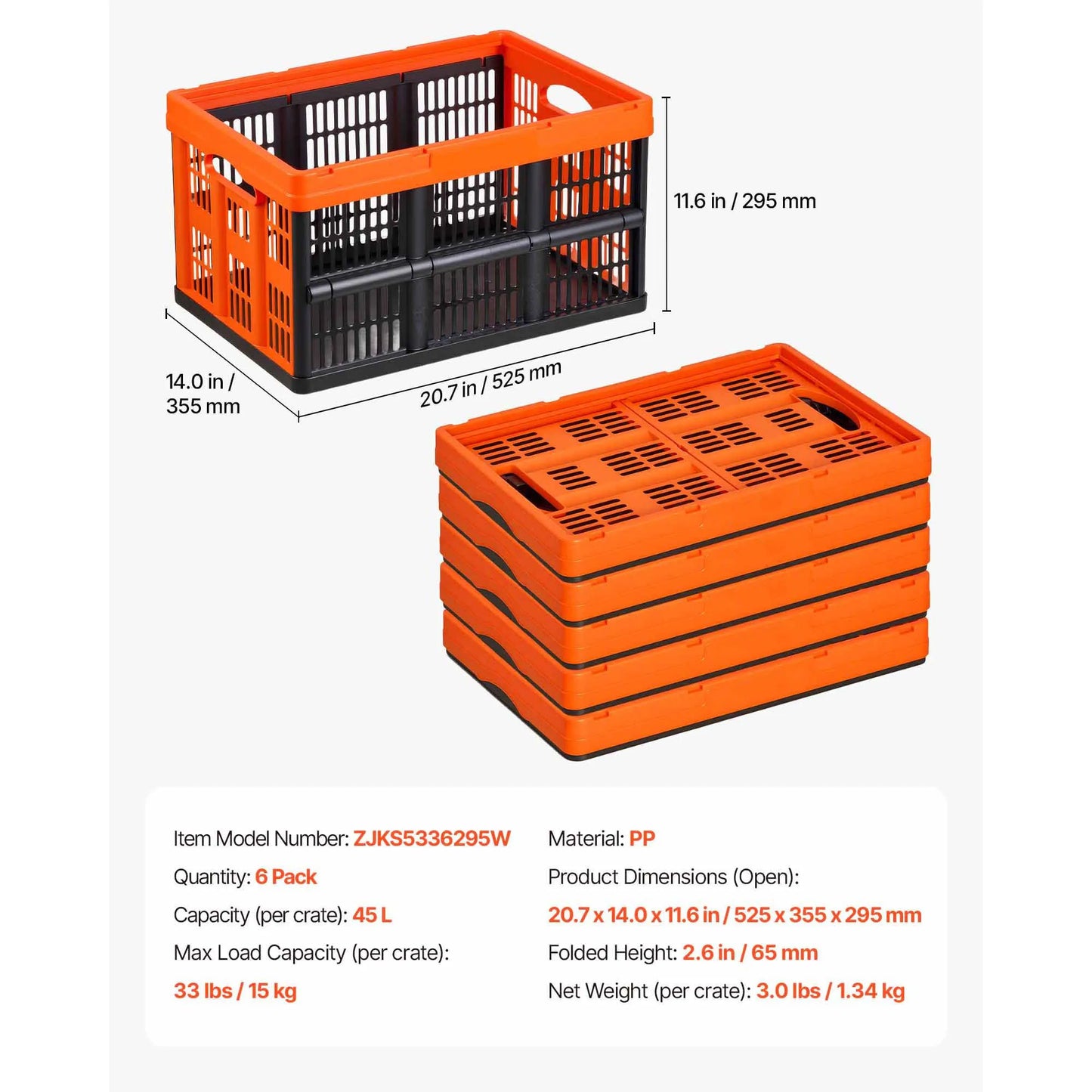 SucceBuy Collapsible Storage Baskets with Handles Stackable for Clothes