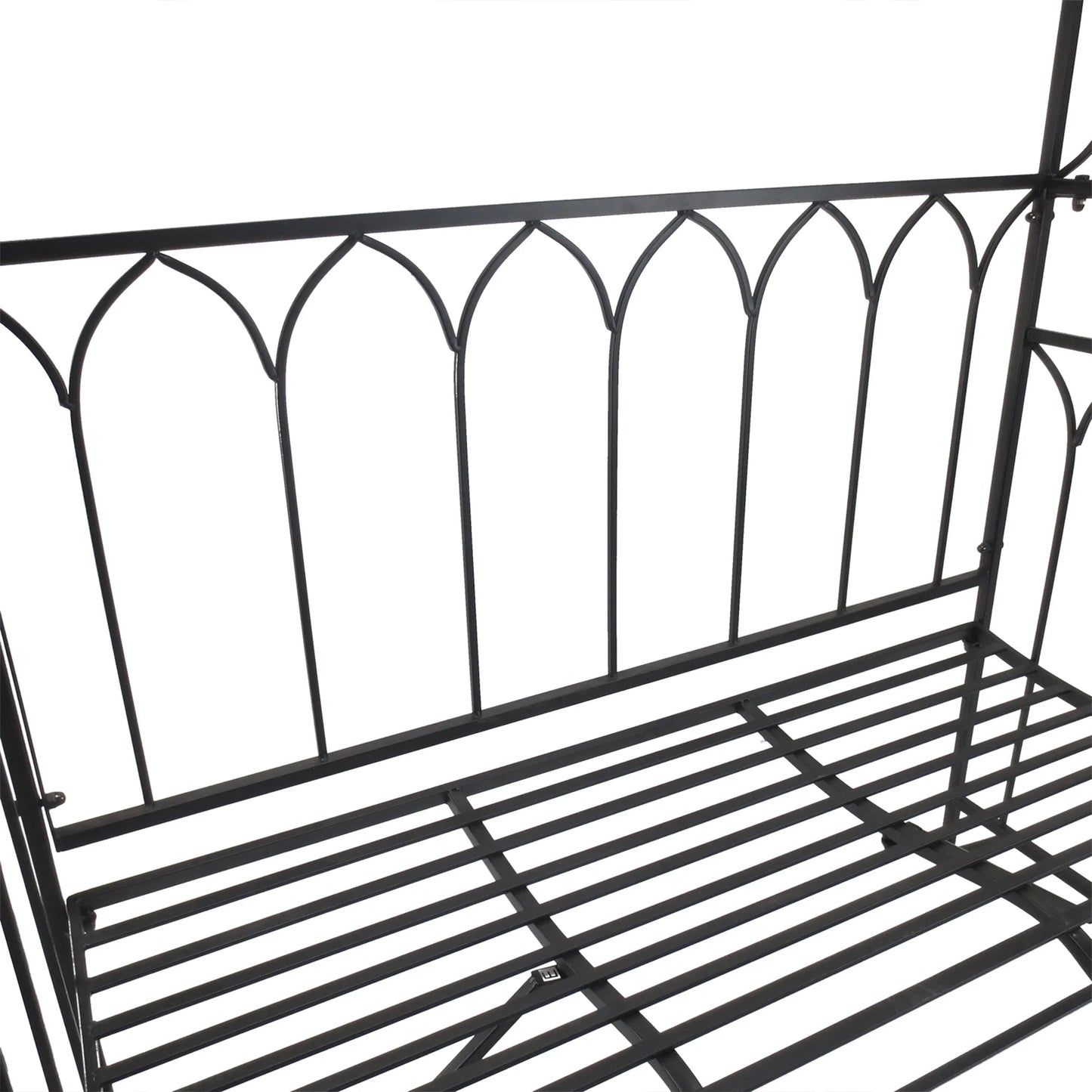 Outsunny Steel Outdoor Garden Arbor Archway With Bench Seating