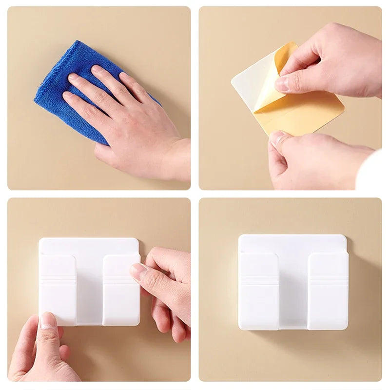 Wall Mounted Multifunction Storage Box Organizer for Remotes and Phones