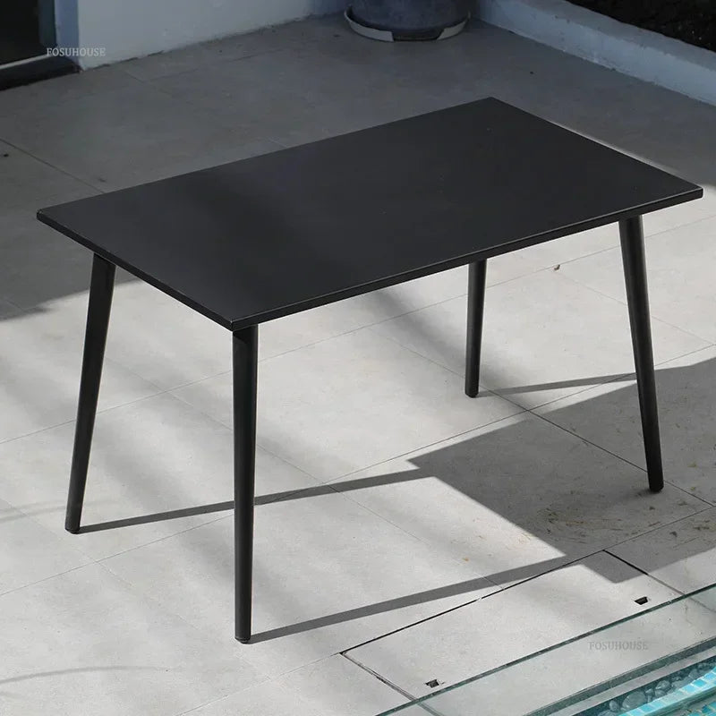 Fosuhouse Metal Outdoor Table Modern Style Waterproof