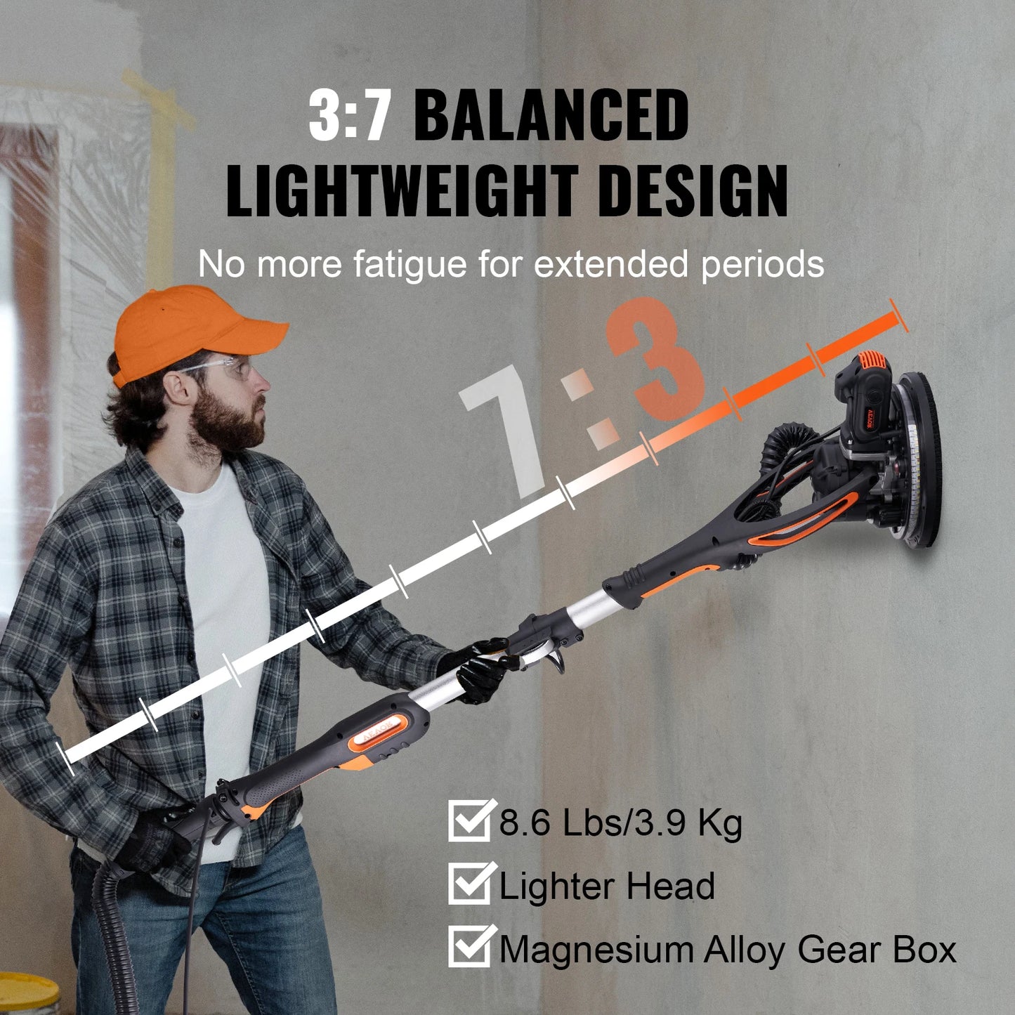 SucceBuy 900W Drywall Sander With Self Suction Handle