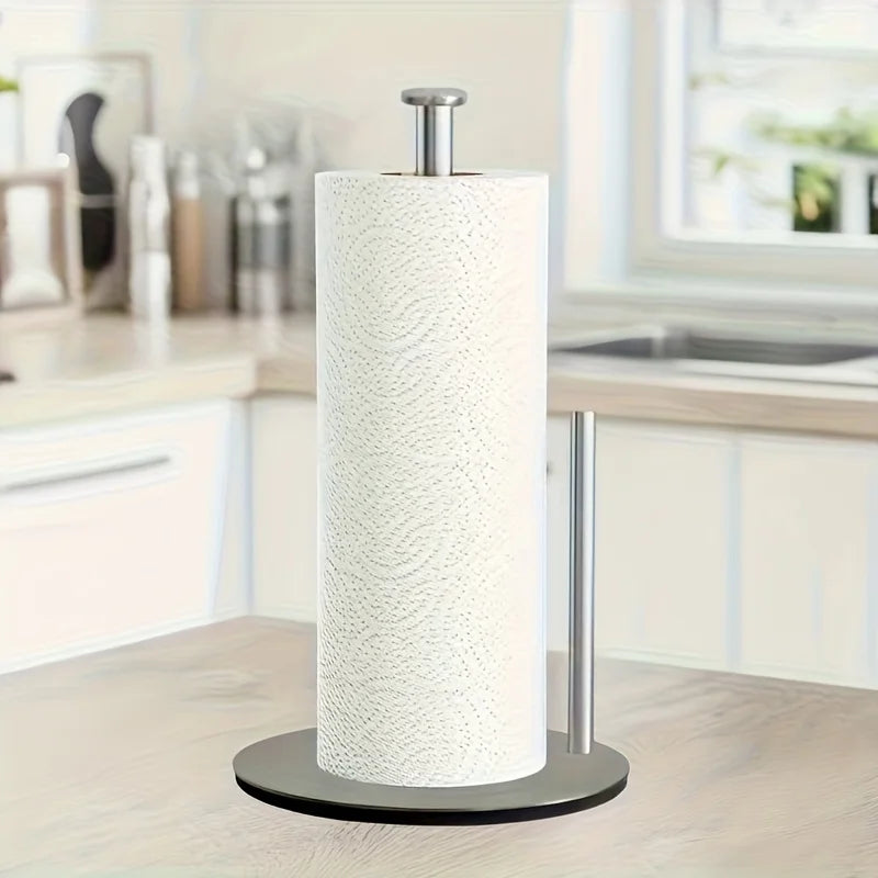 Stainless Steel Paper Towel Holder with Weighted Base
