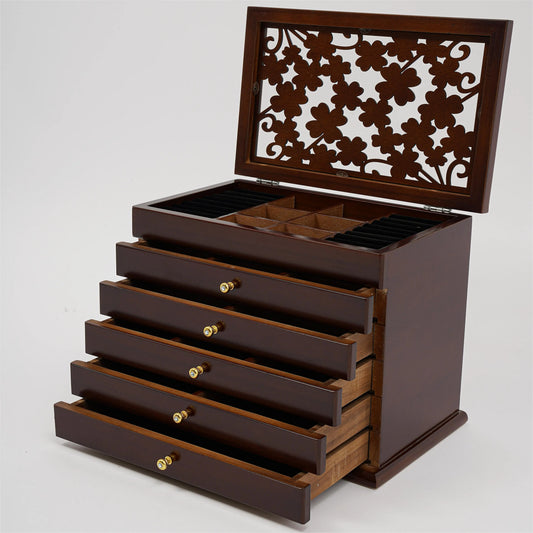 Bymaocar Jewelry Box Organizer Vintage Wood Storage Case