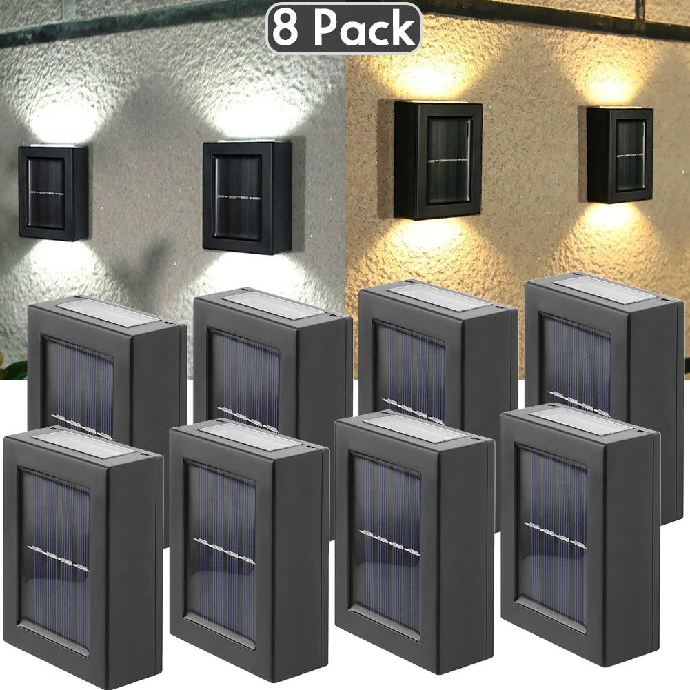 AlliLit Outdoor Solar LED Wall Lights 1-8 Pack Waterproof Garden