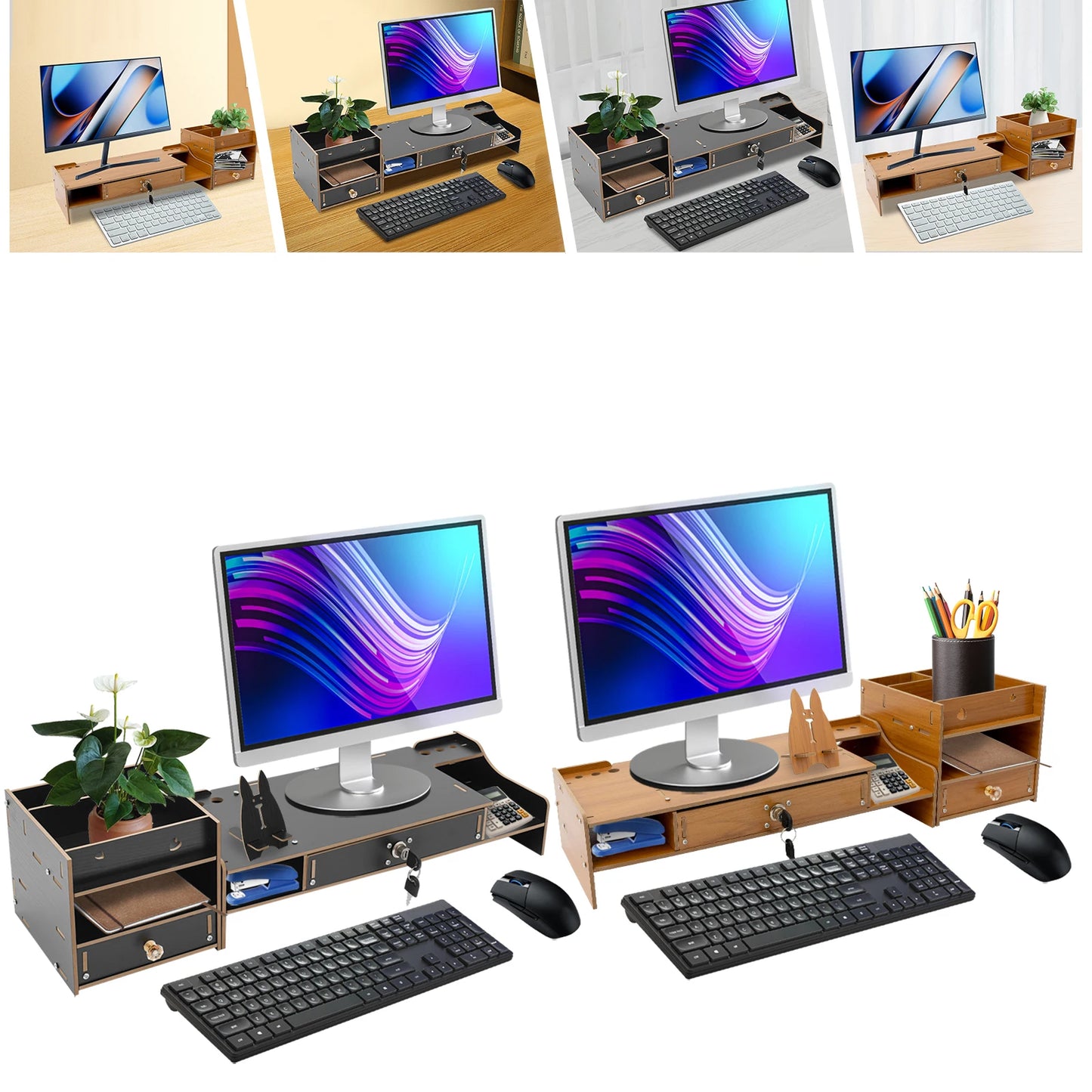 Modern Desktop Monitor Stand And Riser For Office And Study