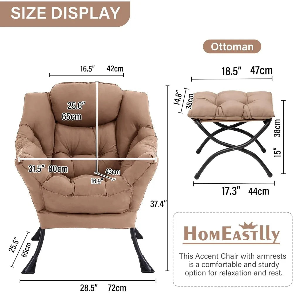 Elegant Reclining Chair And Ottoman Set With Footrest