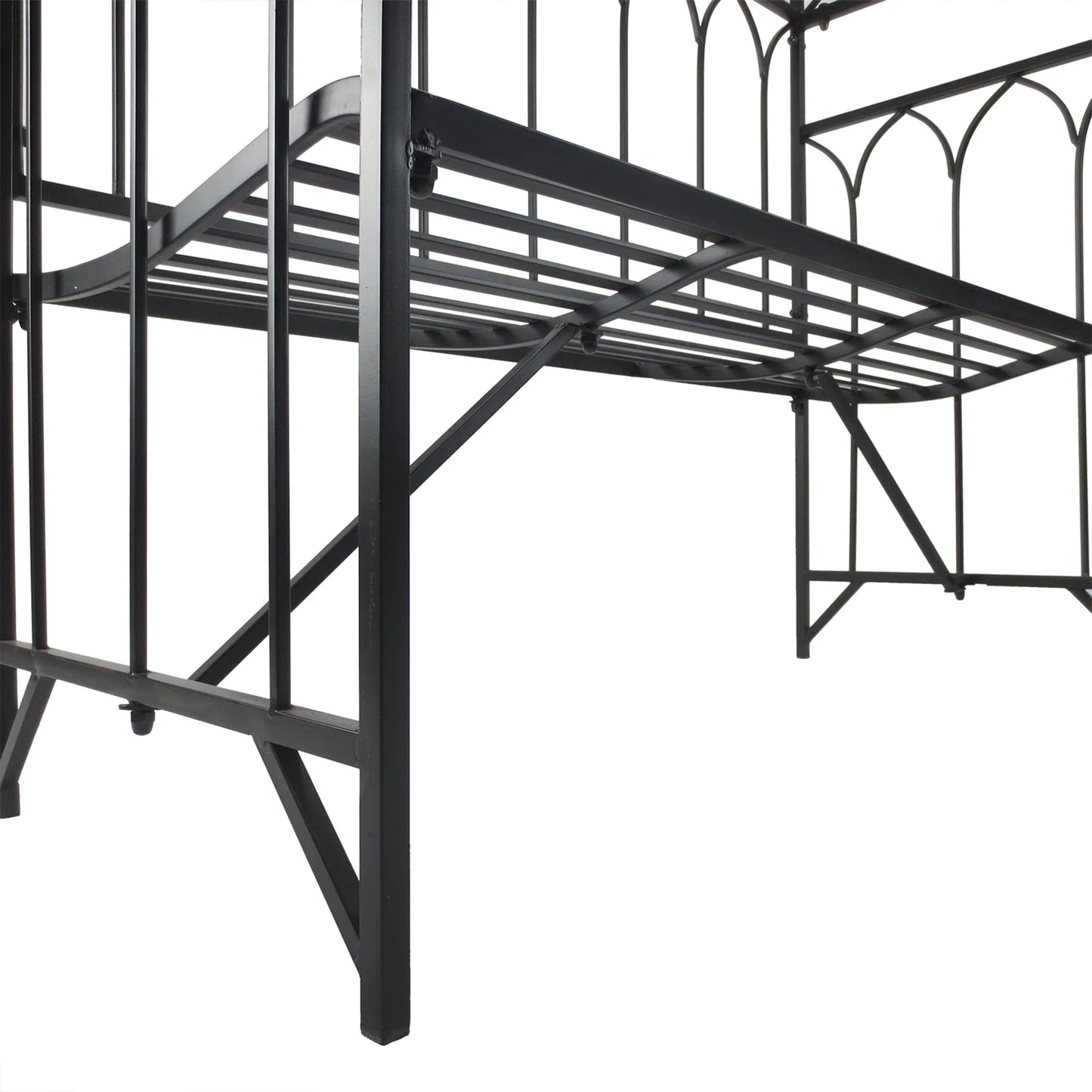 Outsunny Steel Outdoor Garden Arbor Archway With Bench Seating