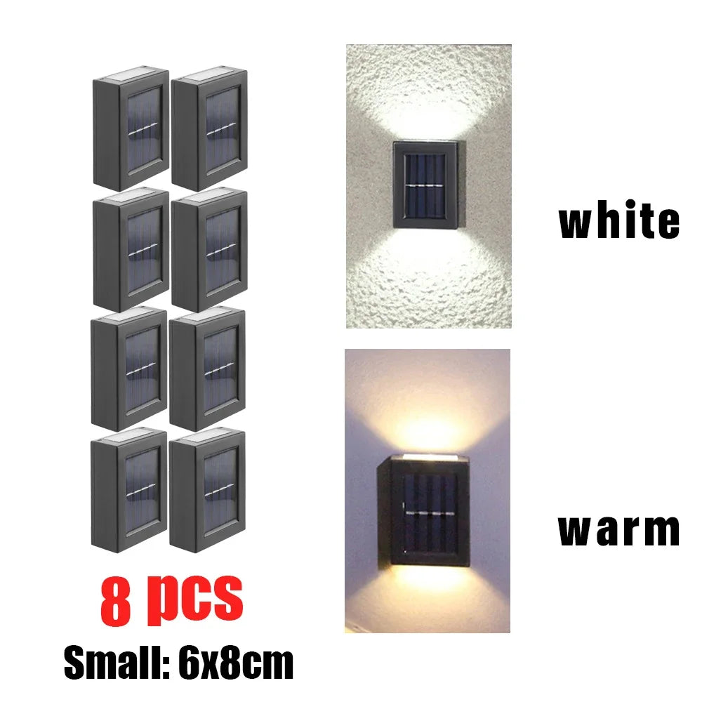 AlliLit Outdoor Solar LED Wall Lights 1-8 Pack Waterproof Garden