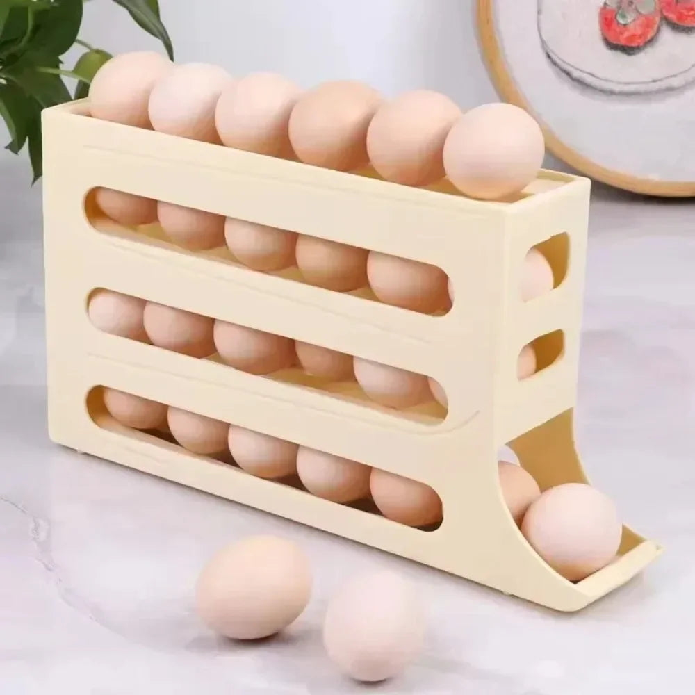 AHTOSKA 4 Layer Automatic Egg Dispenser Refrigerator Organizer