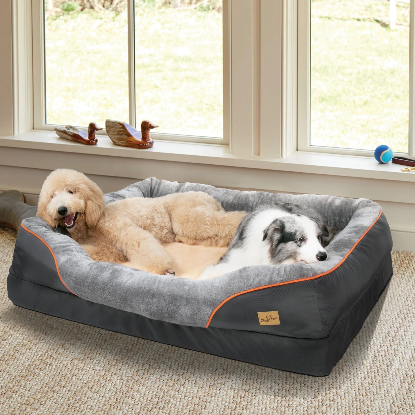 BINGOPAW Dog Bed With Removable Washable Cover And Anti Allergy