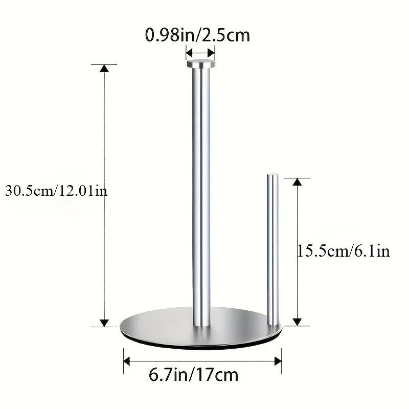 Stainless Steel Paper Towel Holder with Weighted Base