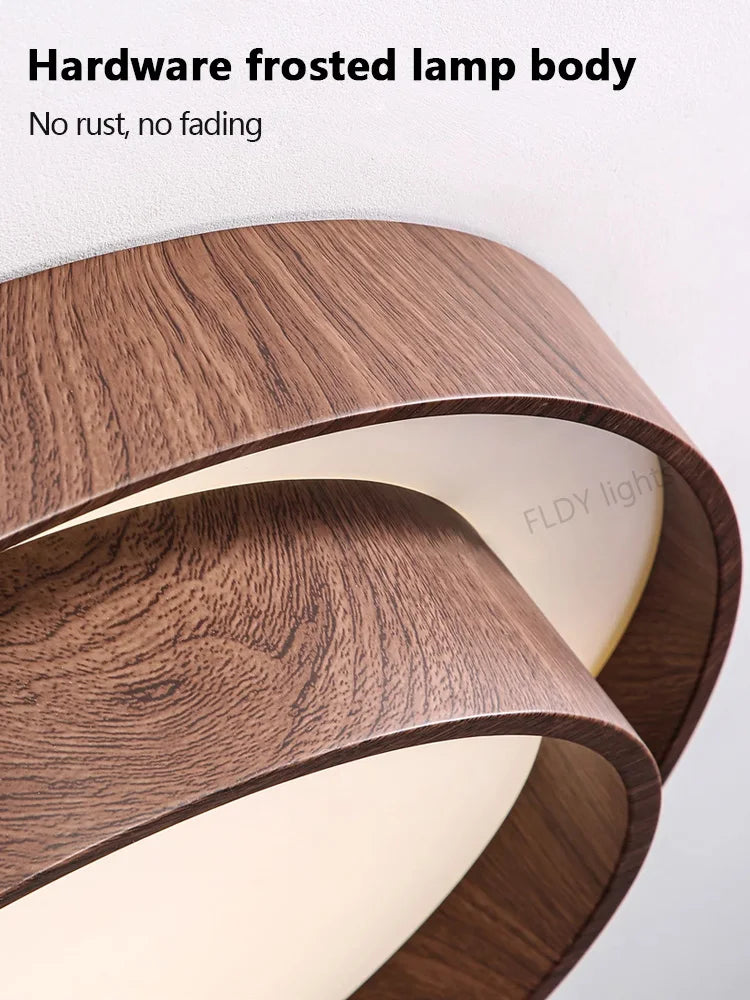 FLDY Menvix Nordic Walnut Wood LED Ceiling Chandelier