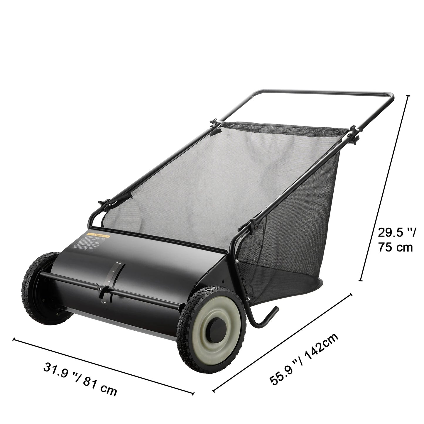 SucceBuy Tow Behind Lawn Sweeper Large Capacity Heavy Duty Leaf Grass Collector