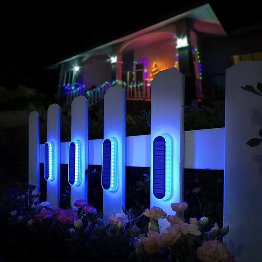 Solar LED Deck Lights 4 Pack AutoOnOff IP68 Waterproof