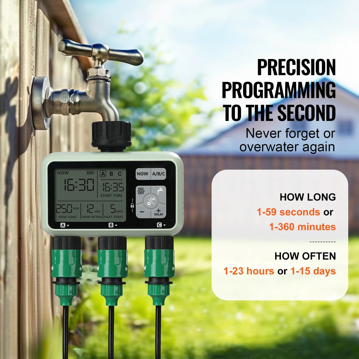 SucceBuy Water Timer 3 Outlets Hose With Independent Zones