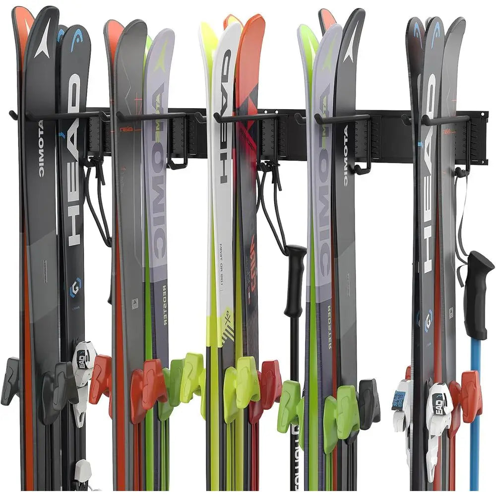Wall Mounted Ski Rack And Storage Organizer Holds 300 Lbs