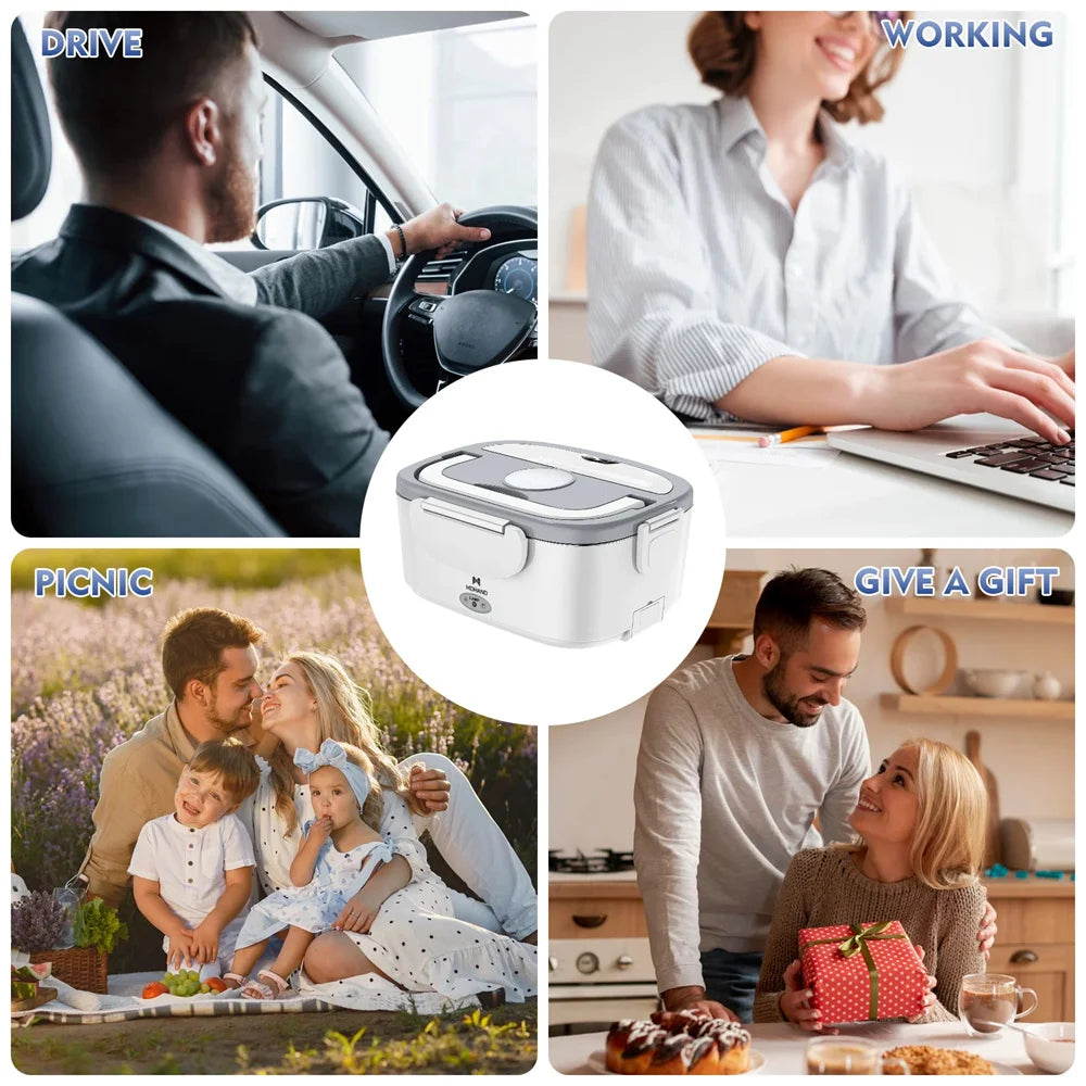 Electric Lunch Box Warmer 65W Portable Food Heater For Car And Home