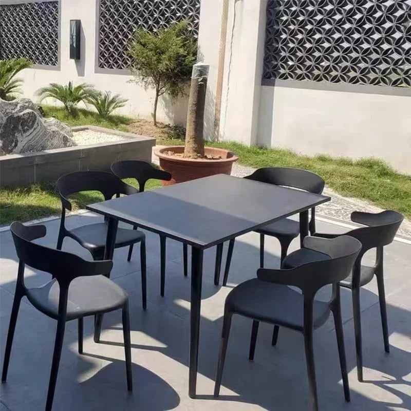 Fosuhouse Metal Outdoor Table Modern Style Waterproof