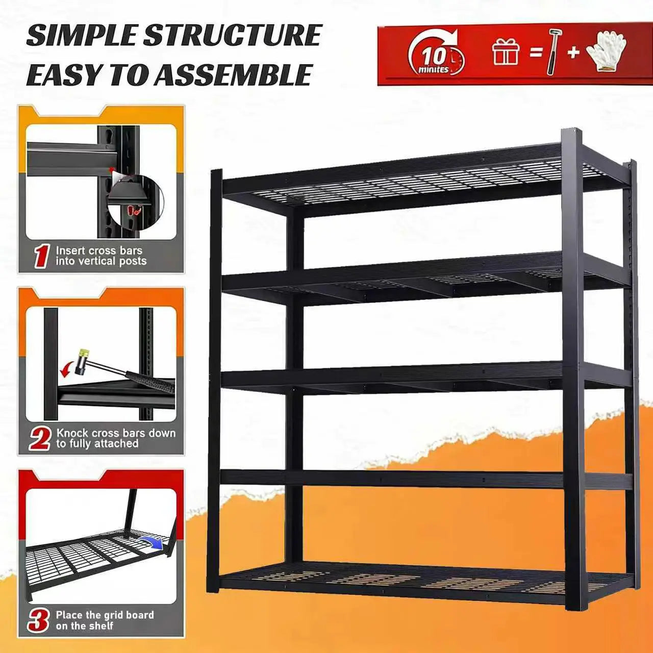 Metal Double Layer Shelving Rack for Warehouse Utility