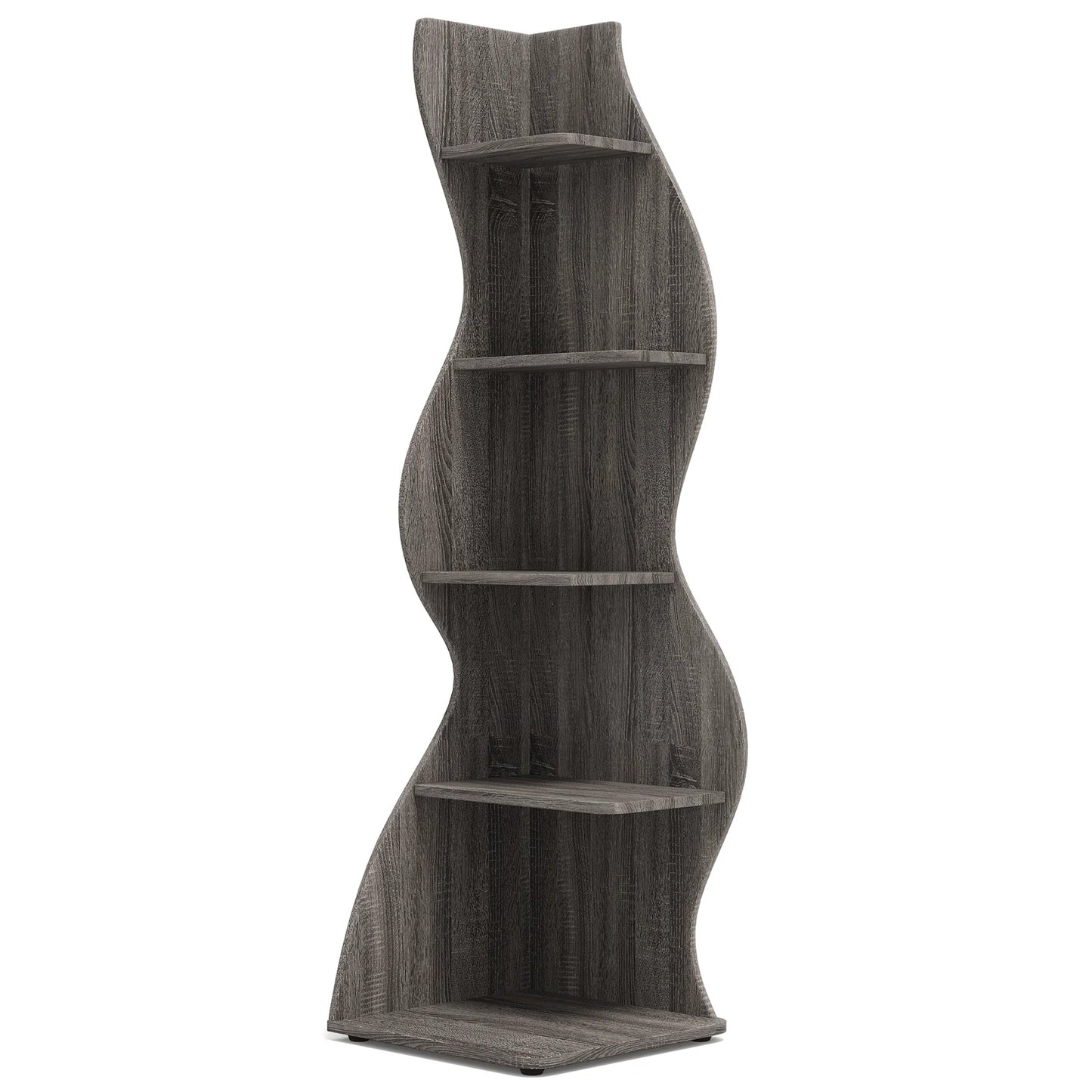 Tribesigns Corner Shelf 5-Tier Wall Bookshelf Plant Stand