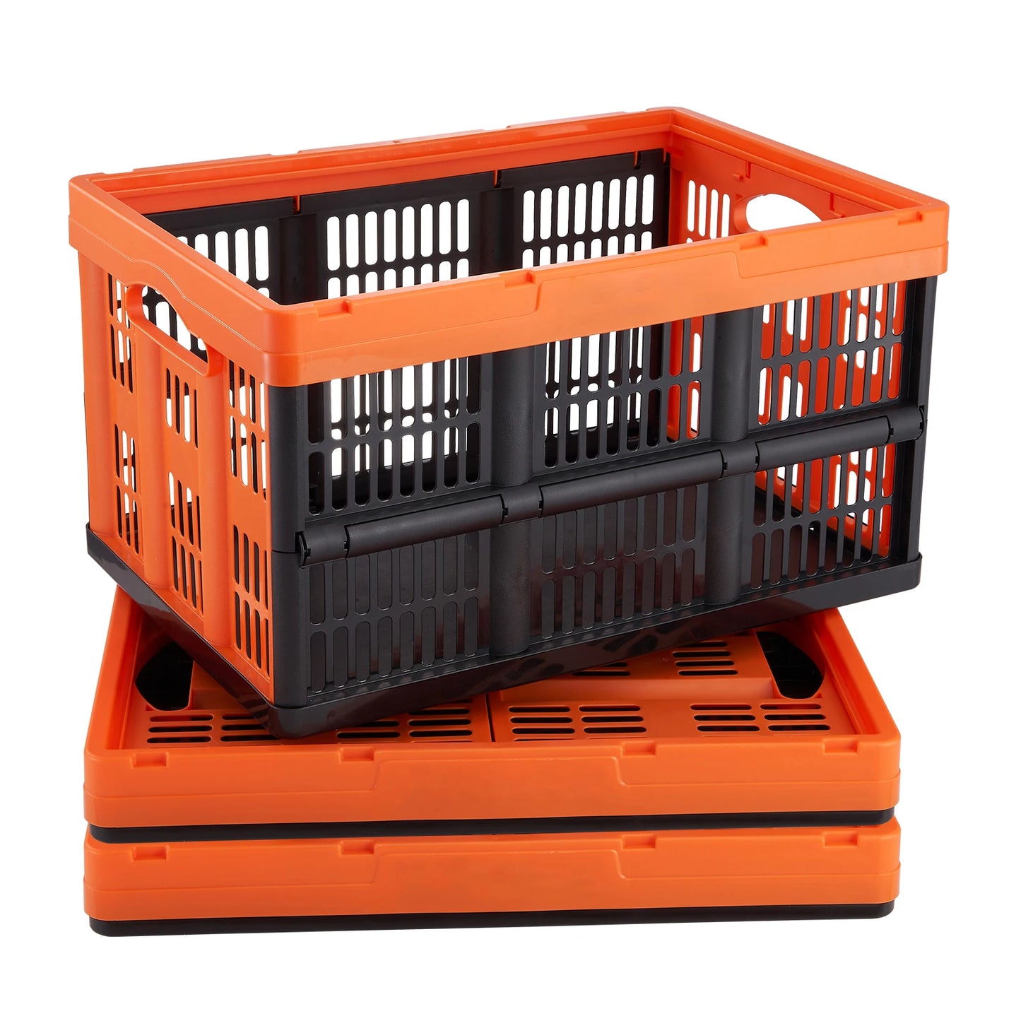 SucceBuy Collapsible Storage Baskets with Handles Stackable for Clothes