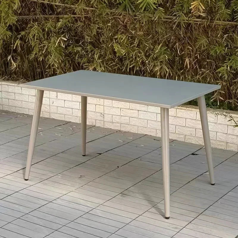 Fosuhouse Metal Outdoor Table Modern Style Waterproof