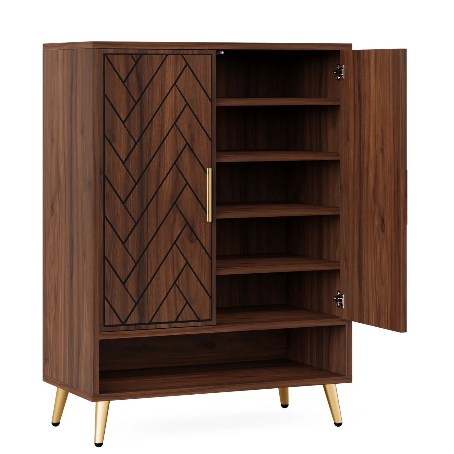 Tribesigns Six Tier Shoe Cabinet With Doors