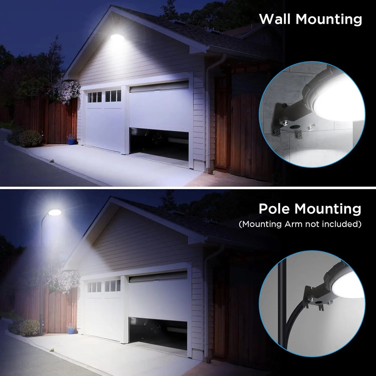 80W LED Barn Light 120V Dusk-to-Dawn Outdoor Lighting IP65