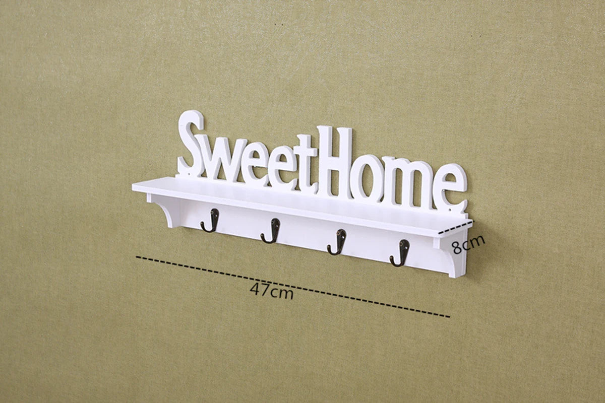 Bamboo Carved Wall Hanging Rack Shelf Storage Holder Home Decor