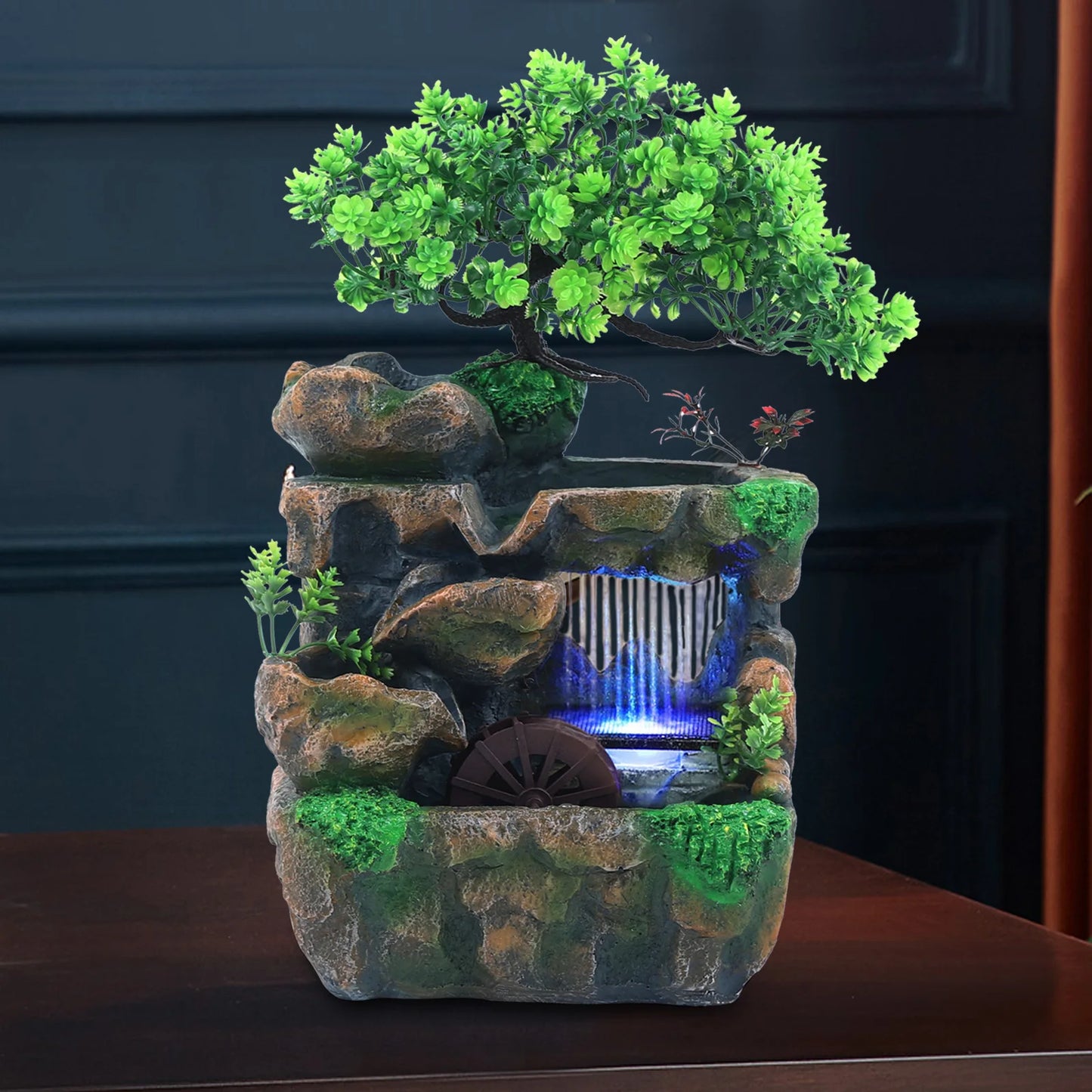 Indoor Room Fountain Waterfall Decor With LED Lighting Zen
