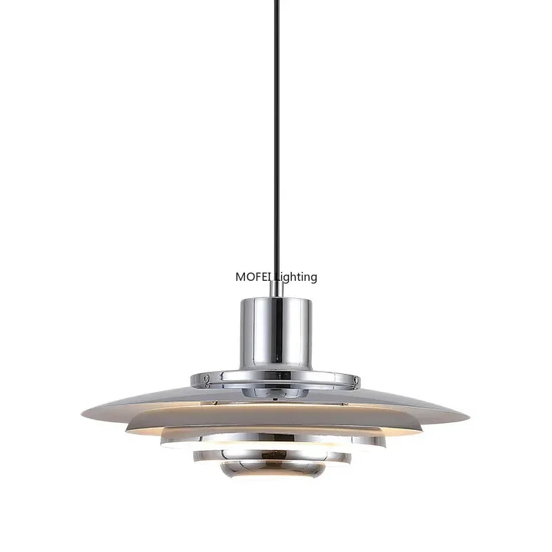 Nordic Lamp White Silver Metal E27 Minimalism LED Chandelier Art Design Kitchen Bedroom Home Decoration Adjustable Pendant Light