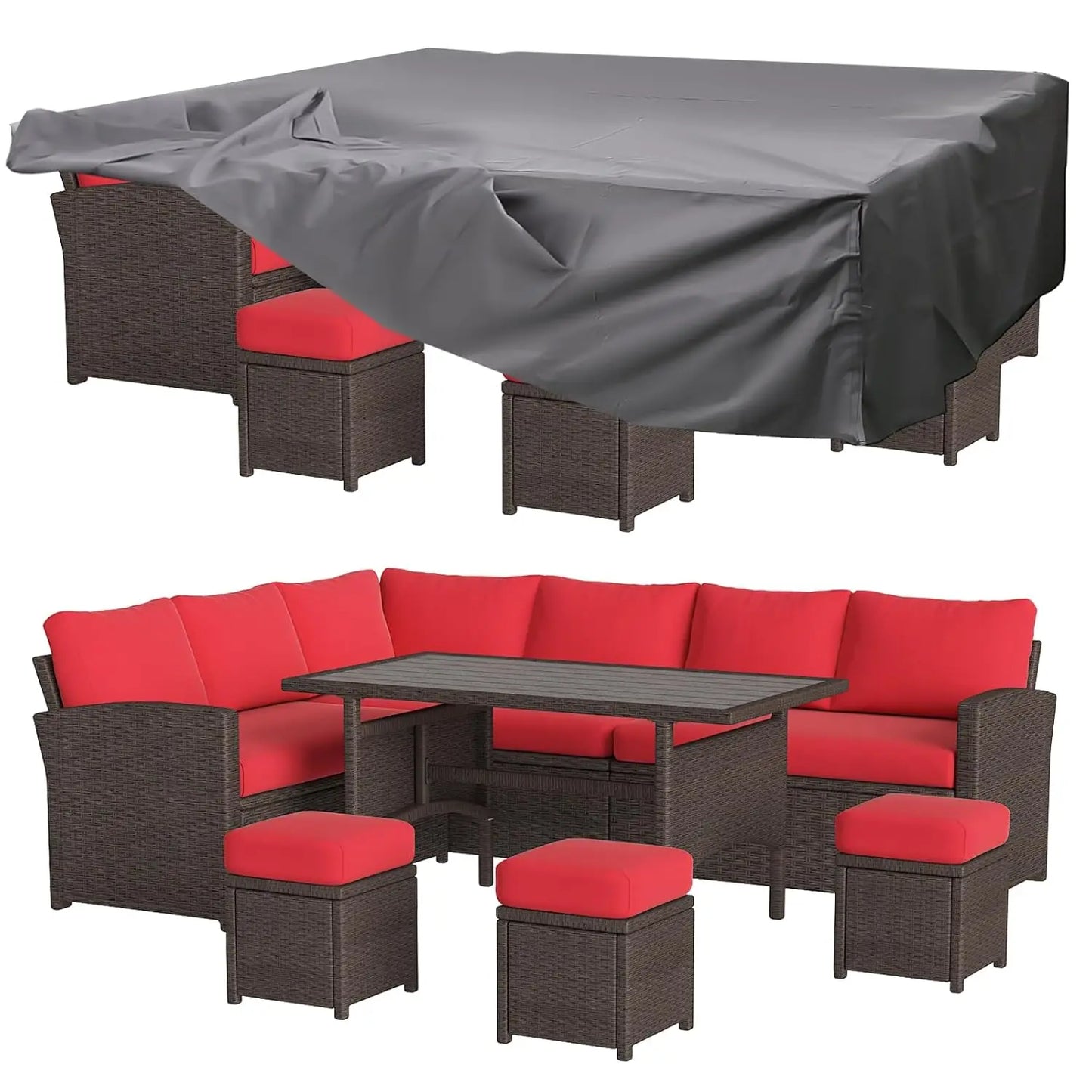 7-Piece Outdoor Patio Furniture Set With Waterproof Cover