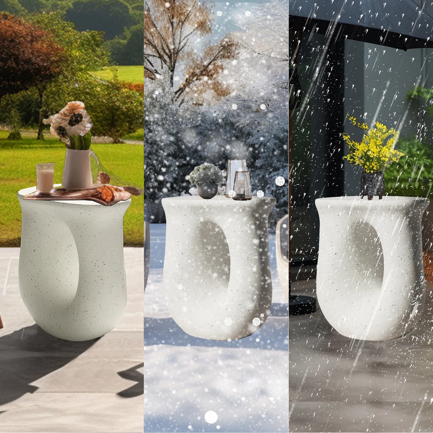 Wisfor Pedestal Table Stand Modern Handcast Polyresin End Table