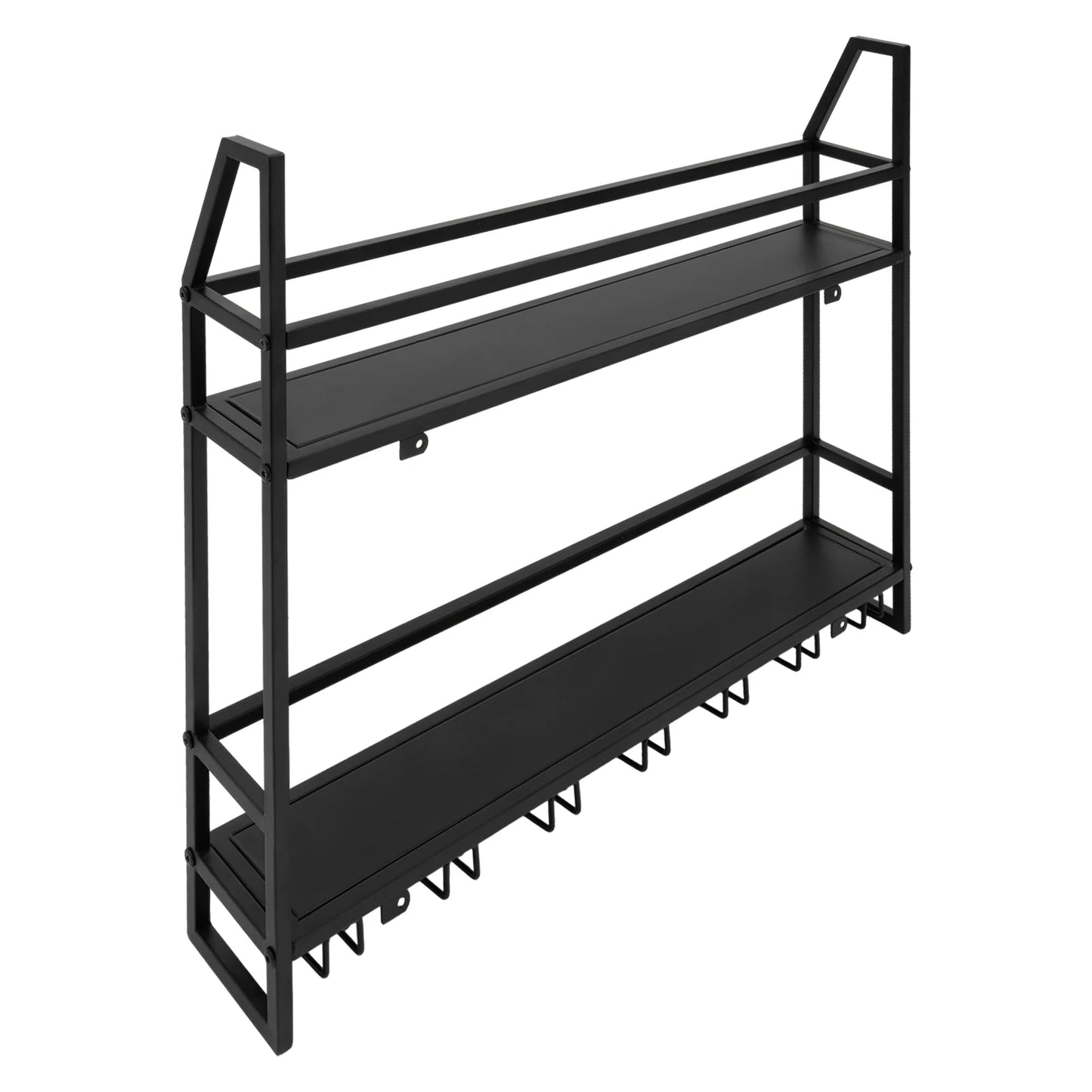 Wall Mounted Wine Rack, Wall Mounted Wine Bottle Holder Shelf Black, Steel Wine Storage Rack for Kitchen, Bar, Home, Organizer
