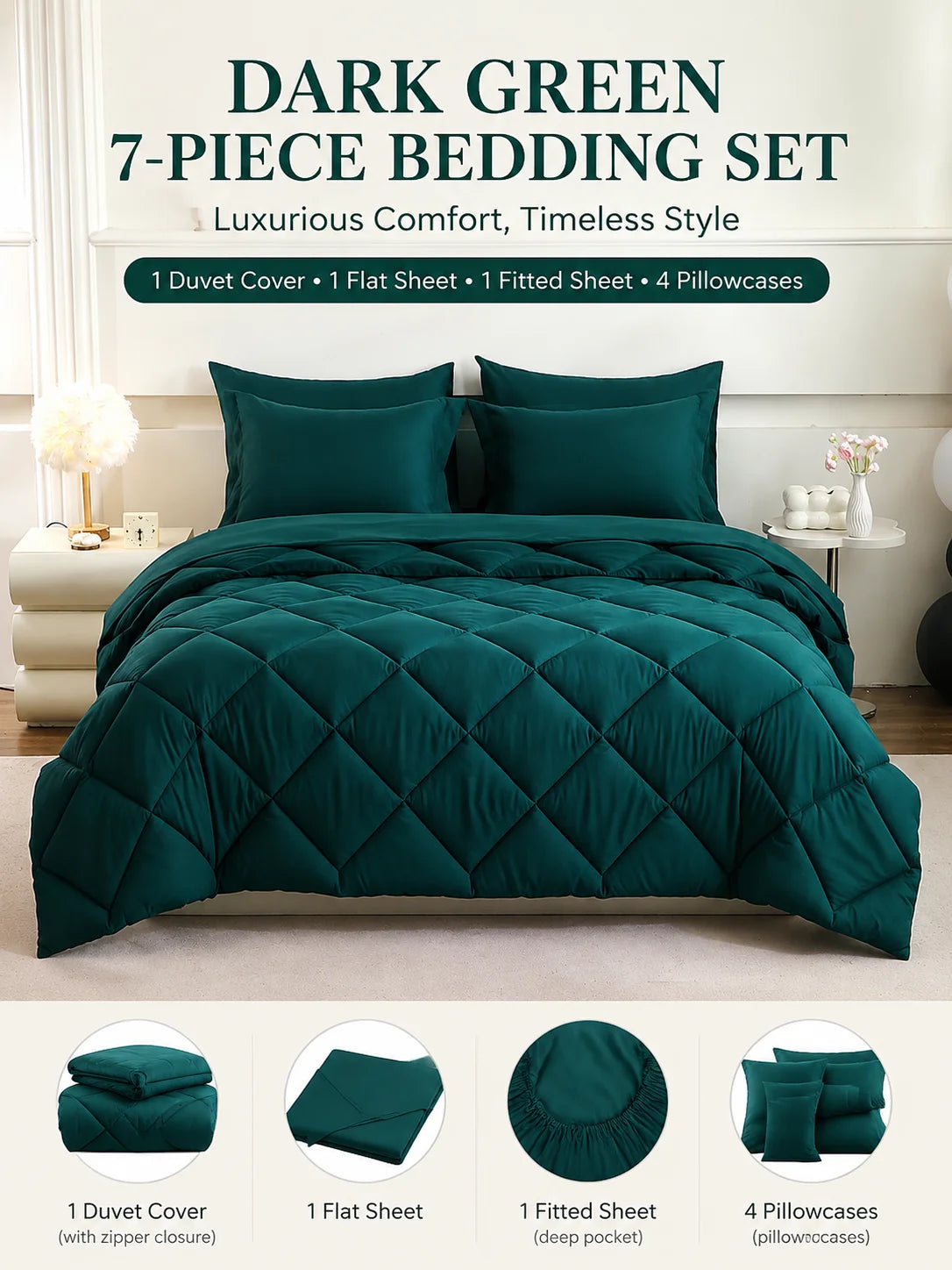 EasYum Bedding Set With Comforter Sheets Pillowcases