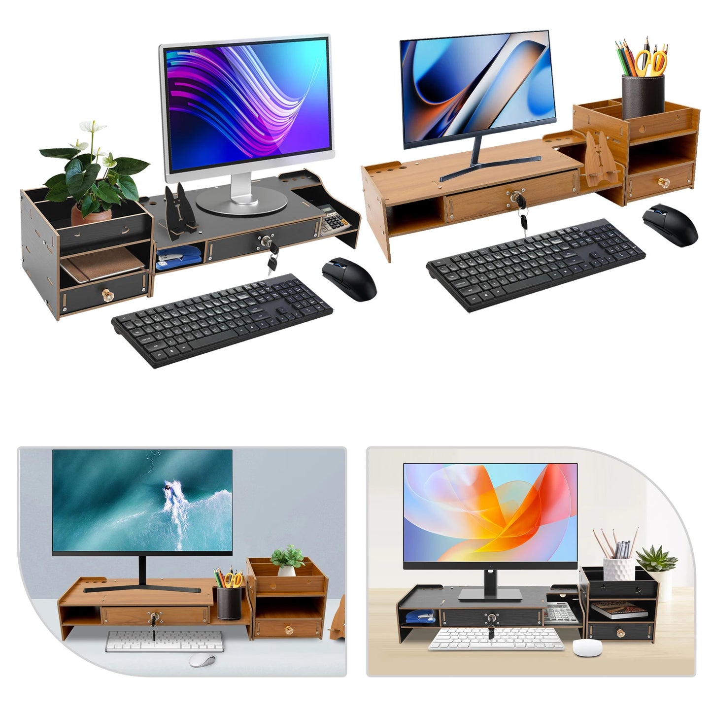 Modern Desktop Monitor Stand And Riser For Office And Study