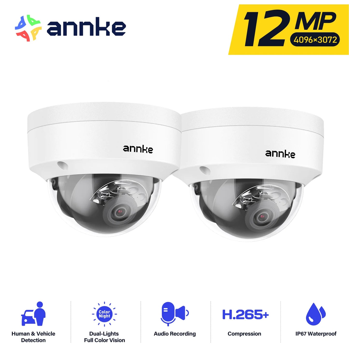 Annke 12MP Outdoor PoE Security Camera Featuring Night Vision Microphone