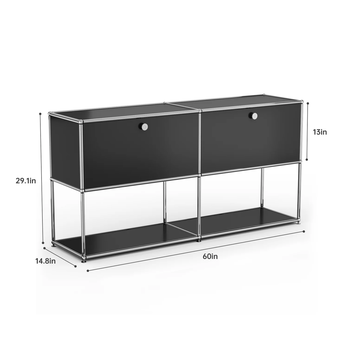 Furgle Modern Modular Metal Storage Cabinet Freestanding Sideboard