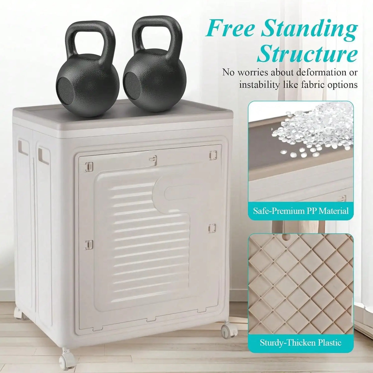 Rolling Laundry Hamper With Lid And Wheels For Home Storage