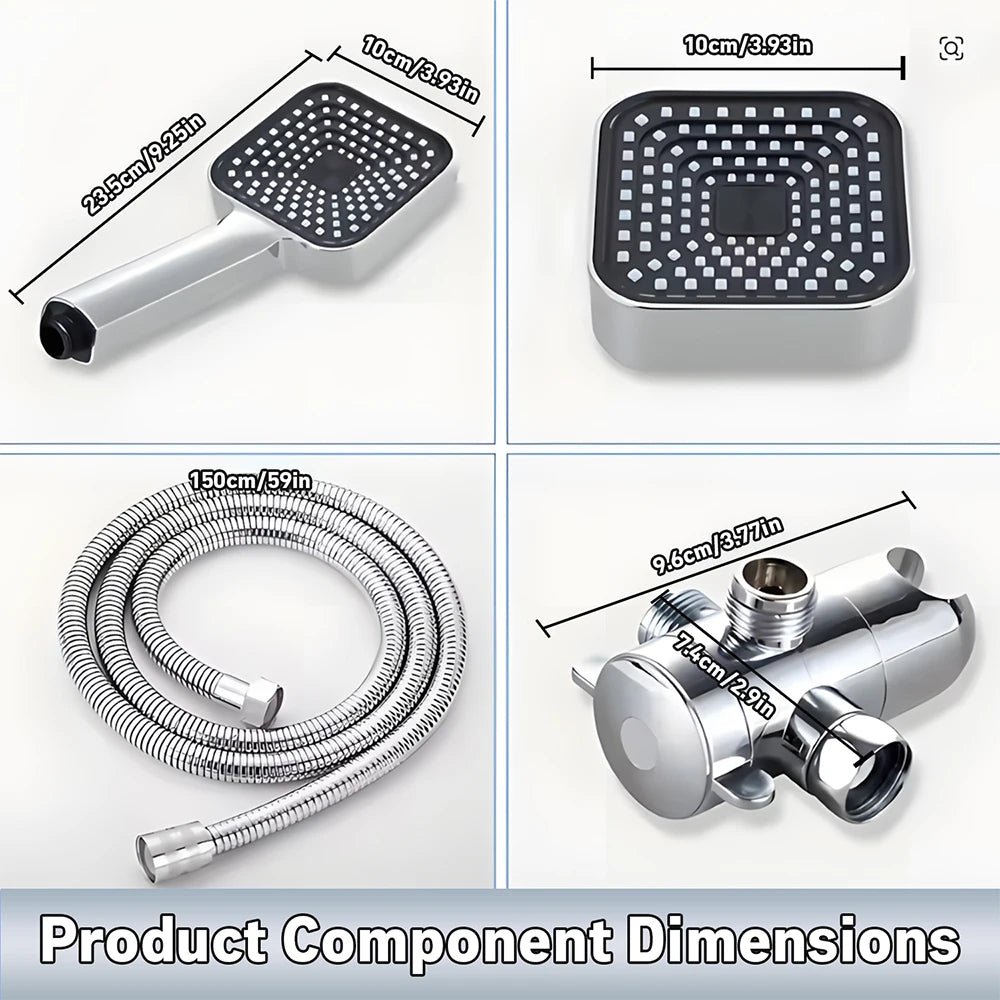 High Flow Shower Head And Handheld Shower Set With Hose