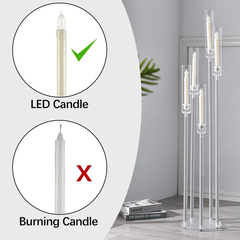 VINCIGANT 5 Arm Acrylic Candelabra Centerpiece For Weddings