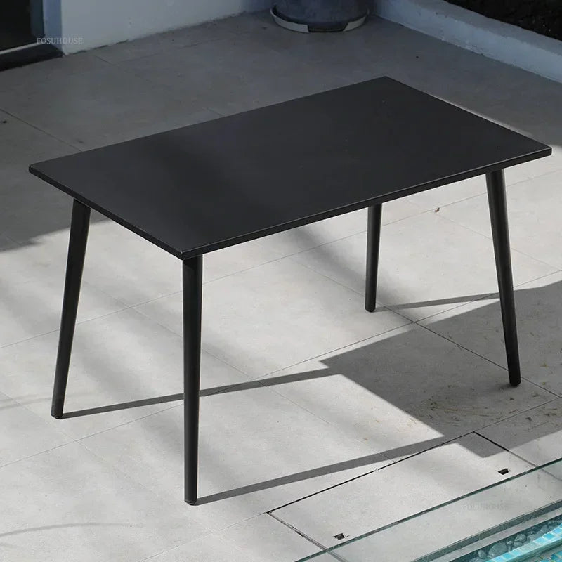 Fosuhouse Metal Outdoor Table Modern Style Waterproof