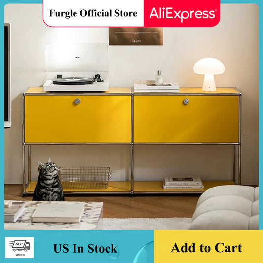 Furgle Modern Modular Metal Storage Cabinet Freestanding Sideboard